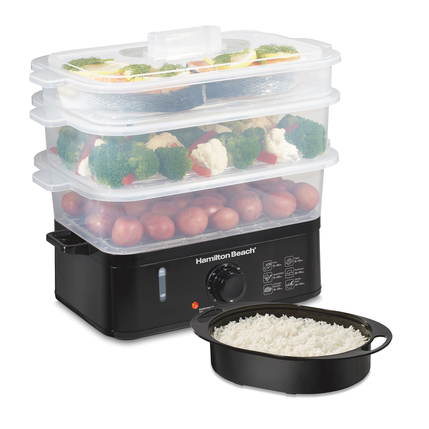 9.5QT 3-TIER ELECTRIC FOOD STEAMER