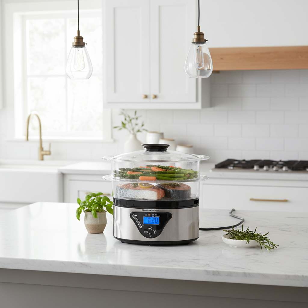 2 TIER 5.5QT DIGITAL FOOD STEAMER