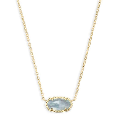 ELISA NECKLACE, GOLD/LIGHT BLUE ILLUSION