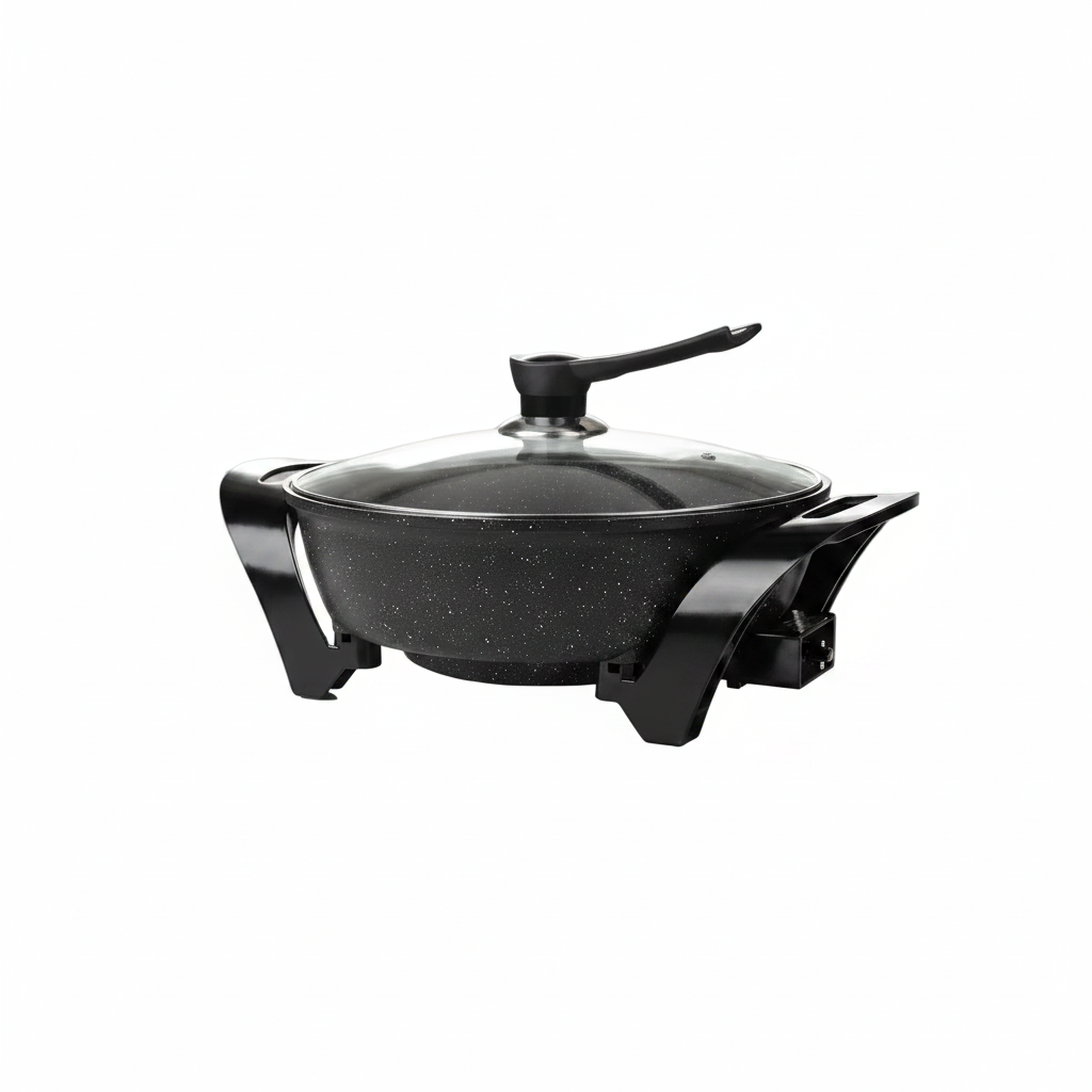 BRENTWOOD SK-72BK ELECTRIC NON-STICK 6-QUART SHABU POT WITH DIVIDER, BLACK