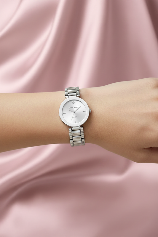 WOMEN'S SILVER DIAMOND DIAL BRACELET WATCH
